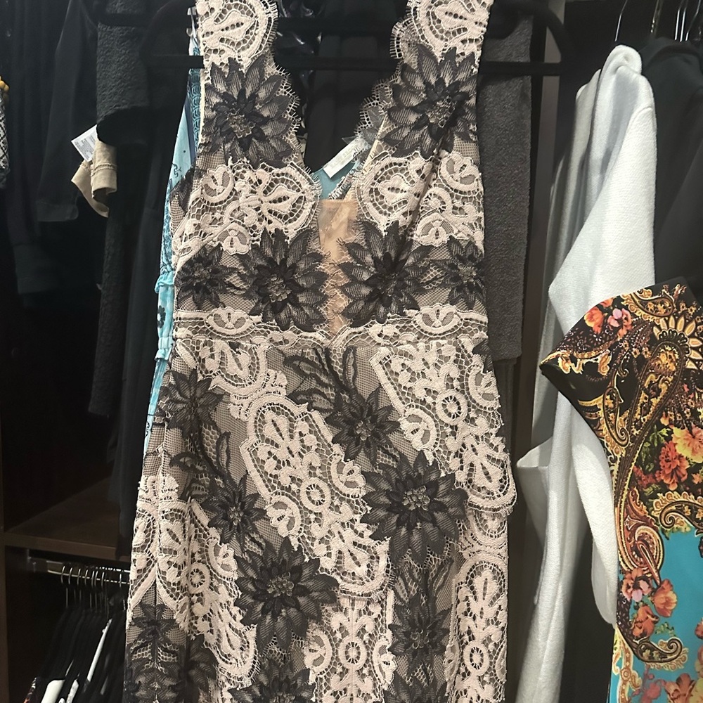 BCBG size 06 gorgeous lace cocktail mini dress, only worn once or twice